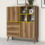 Hanah Home Pulse Armario Multiusos Nogal y Amarillo